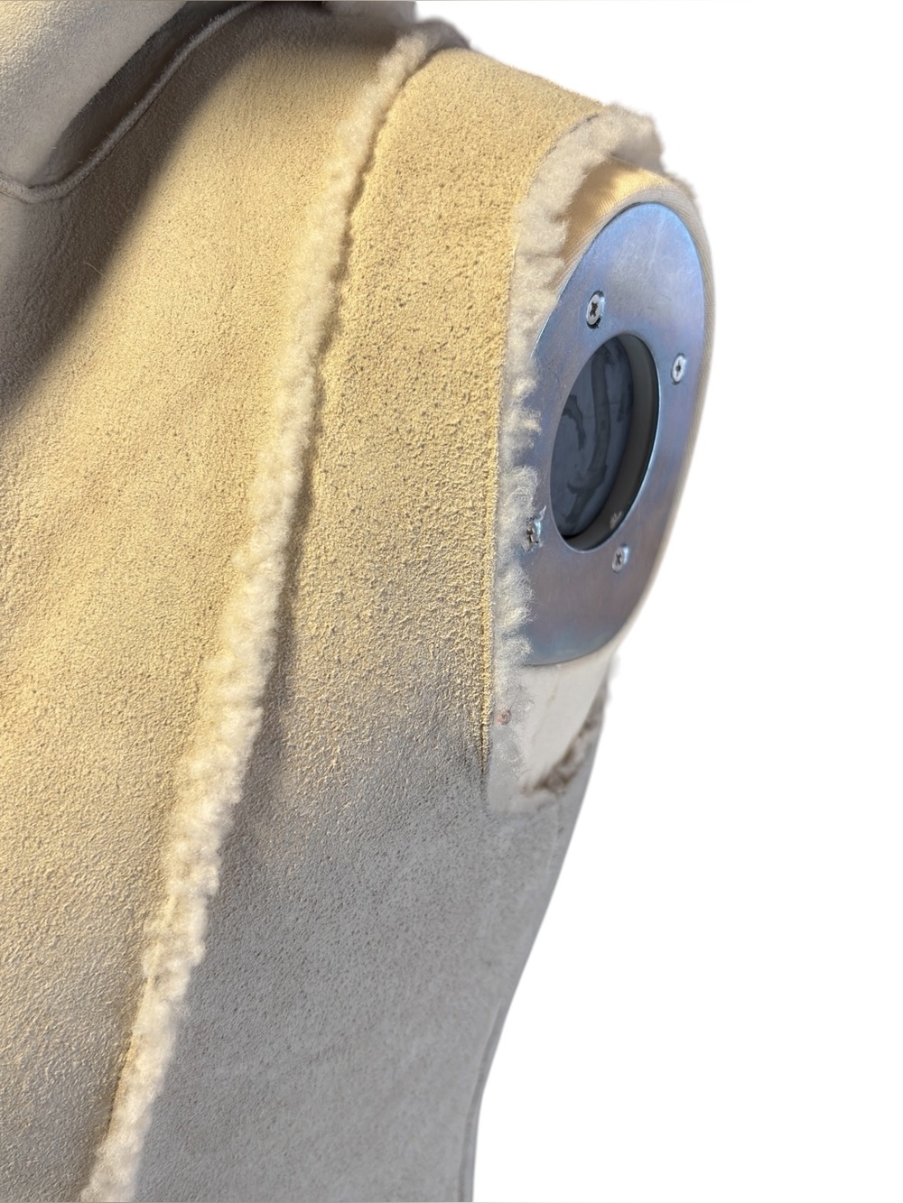 Lafayette 148 Beige Lambskin Cream Shearling Vest Size Small - Picture 6 of 13